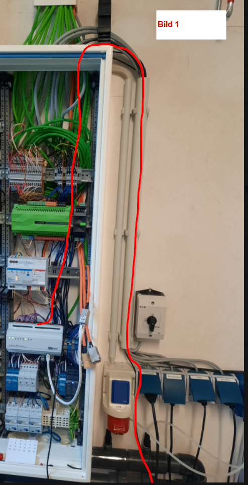 Kabelführungssituation erster Test/Sensor