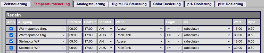 Temperatursteuerung