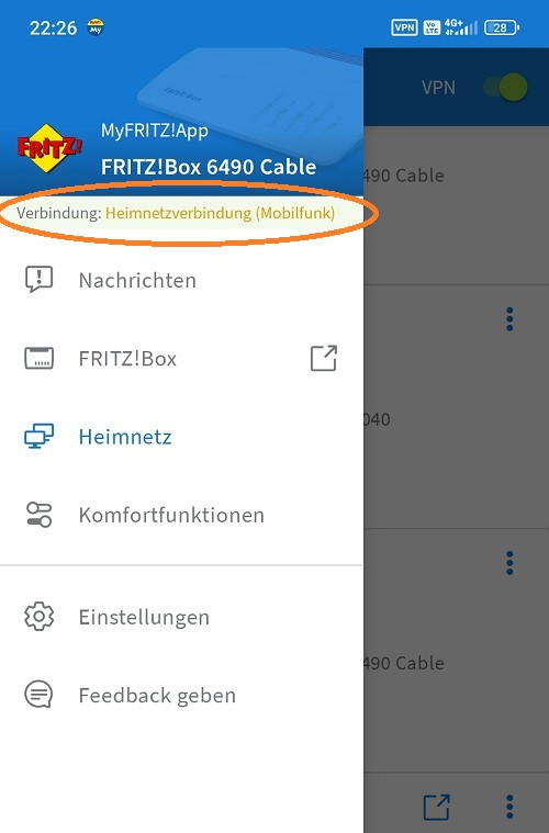 Fritzbox VPN über Mobilfunk