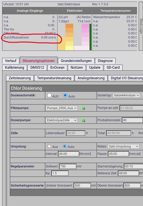 Pumpe + Zelle an_Pumpe läuft nicht
